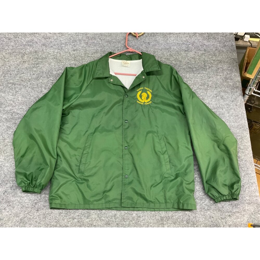 Vintage Green Auburn Jacket L Made In USA "Service Together‎ Friends Forever"